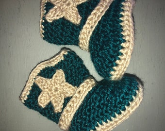 0/6 Months Crochet Cowboy Baby Booties