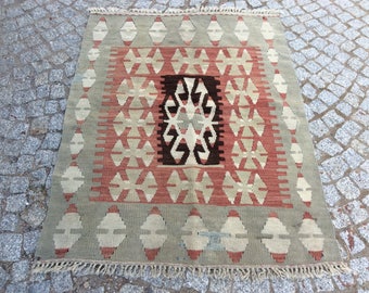 Turkish Kilim rug, Bohemian Rug, vintage rug, turkish Kilim, Turkish Rug, handwoven rugs, vintage kilim rug, Small Kilim Rug, Rugs 3x4