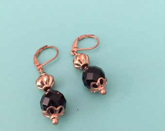 Black Earrings / Copper Earrings / Dangle Earrings / Gift Wrapped / Gift for Her / Statement Earrings / Bridesmaid Gift / Boho Earrings