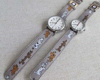 NEW! Puppies! Watch Strap, 16mm or 20mm Watch Band for Timex Weekender Watch, Band Only, Replacement Strap in 2 Widths