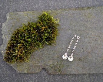 Earring Jackets, Sterling Silver, Dainty Little Circles, Dangling Chain Earrings, Jackets On There Own, Just The Jackets, Without Earrings