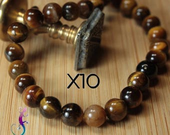 10 pearls 8mm Tiger eye