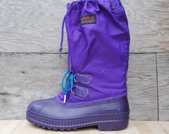 Vintage Purple Sorel Snow Boots - Kaufman Made in Canada - Women's 5