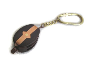 2x Key ring/ring-maritime wood, brass, copper block role *