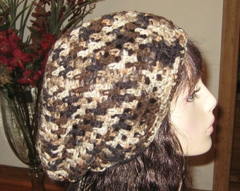 Open Stitch Slouchy Beanie Tam