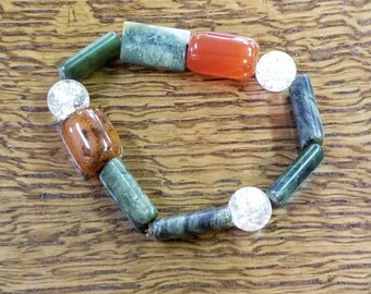 Green Agate? And Carnelion Beaded Bracelet