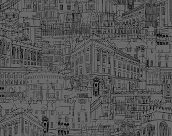 Makower Inprint Queen's 90th birthday range London Streets 2159/S95