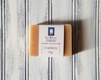 Sample of Cranberry Fig Goat's Milk Soap, Cold Process, Extra-Moisturizing, 1 bar