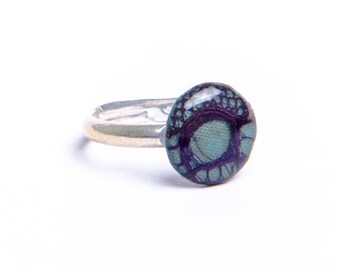 Bague dentelle violette - Argent 925