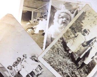 Vintage Photograph "Family Photos" Black/White Photographs, Mixed Media Supply