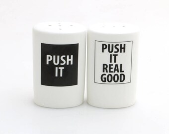 Salt and pepper shakers, salt n pepper, 80s nostalgia, home and living,dining and serving,ceramics and pottery, push it
