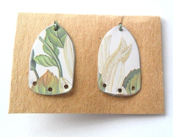 Upcycled Decorative Floral Tin Earring Findings