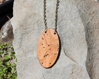 Orion constellation necklace made from urban wood - astronomy jewelry - science - stars - constellations - astronomy - astrology