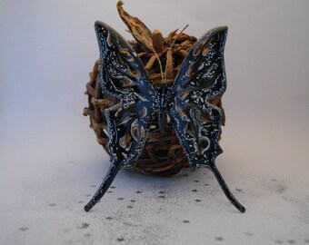 Back butterfly- Wall decoration interior / exterior - enamel on copper-handmade by Leszemaux
