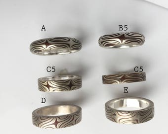Special Pair of Mokume wedding bands