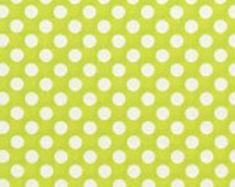 Lime Green Ta Dots Fabric - Michael Miller Fabric - Lime Polka Dot Fabric
