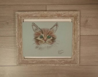 Commission pet portrait in coloured pencils