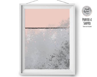 Abstract Art, Blush and Grey Print, Digital Painting, Brush Strokes Art, Minimal Print, Contemporary Art, Scandinavian Decor, Print Avenue