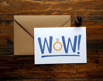 Blank Inside Engagement Wedding Card - WOW!