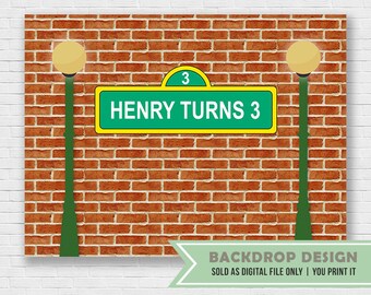 Sesame Street Party Backdrop // DIGITAL FILE Only // This is NOT Sold as physical product