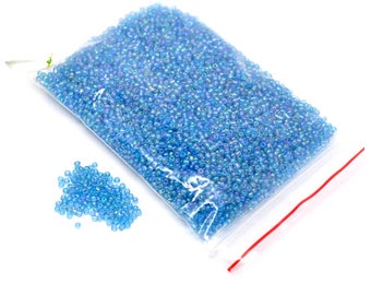 200 g 2 mm blue seed beads
