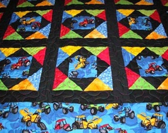 Cotton Quilt with Vehicles for Boys