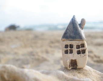Miniature house A tiny beach cottage Ceramic houses