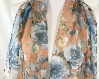 Vintage dusty rose silky scarf