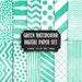 Watercolor Digital Paper Set in Green + White - Modern Digital Paper - Scrapbooking Paper - Watercolor Digital Paper - INSTANT DOWNLOAD