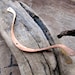 Copper Curved Bar - Pendant Findings - Necklace Connector - Long Bent Hammered Bar 3 inch