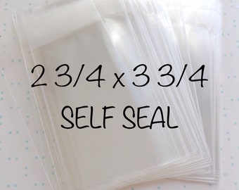 100 2 3/4 x3 3/4 self seal resealable cello bags cellophane