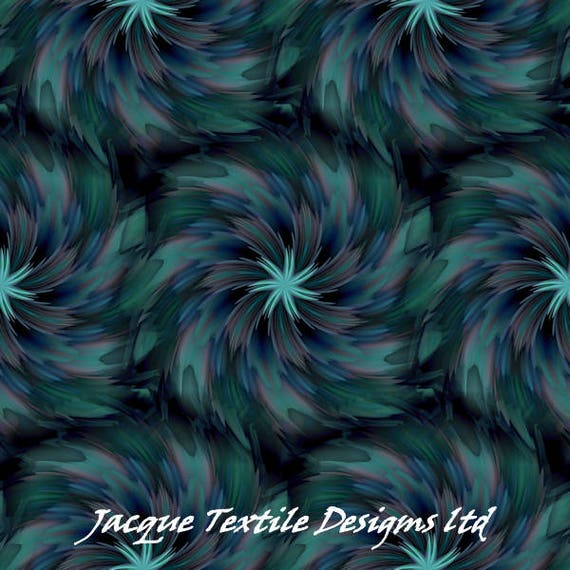 Fashion Textile Artist Hand Created Jersey Spandex Knit Gears Colorful Fabric