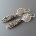 Sterling and Fine Silver Earrings Pierced Dangle Earrings with Snowflake Obsidian Drops and Handmade Sterling Silver Earwires