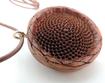 Protea Seed Pod Flower ' Fibonacci Sequence ' Pendent
