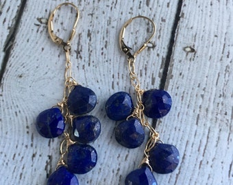 AAA Lapis and 14k Gold Fill Earrings - Free U.S. Shipping