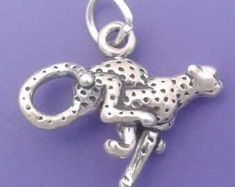 Running CHEETAH Charm .925 Sterling Silver Leopard, Runner Pendant - lp2548