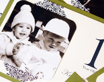 NEW 5 x 7 Personalized Photo Table Numbers by Age or Year - Frameable Size - Custom Colors Available