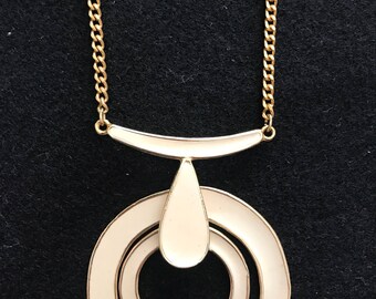 Vintage Trifari Enamel Circle Statement Necklace