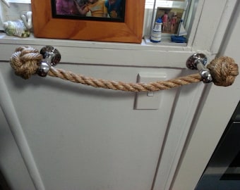 ROPE TOWEL HOLDER rack handmade manila rope for kitchen, bathroom, boat or outdoors undercover