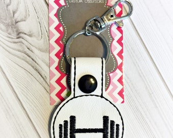 Gym Barbell Keychain - Weight Lifting Keychain - Fitness Keychain - Barbell Keychain - Bodybuilding Keychain