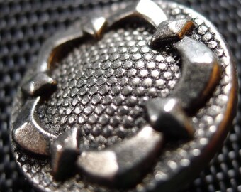 12 antique buttons metal silver french 1960