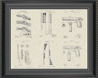 Browning Firearms Patent Art Wall Hanging | Hunter Marksman Shooter Gift PBRWN2024