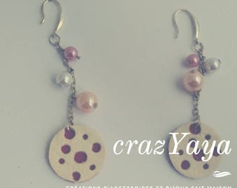 Leather and Pearl Earrings