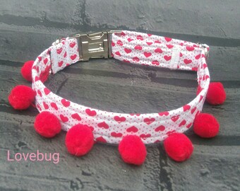 Valentine Dog Collar - Heart Dog Collar - Red Dog Collar - Girl Dog Collar - Wedding Dog - Valentine Gift - Valentine Dog - Summer Dog