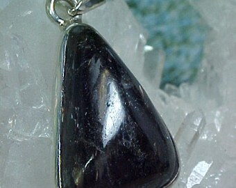 Nuummite Sterling Silver Open Back Pendant Great For Shamanic Journeying Instilling Strength and Perseverance NP003