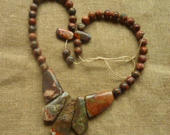 Jasper stone beads 47 * 0.8 4 cm * necklace to make