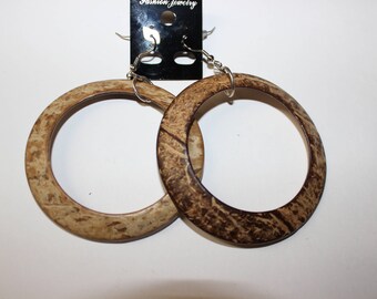 Brown Acrylic Hoop Earrings