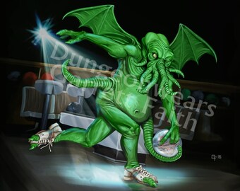 Bowling Cthulhu Art Print