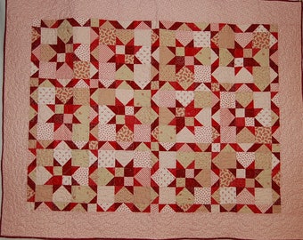 Red and Creme Star Quilt