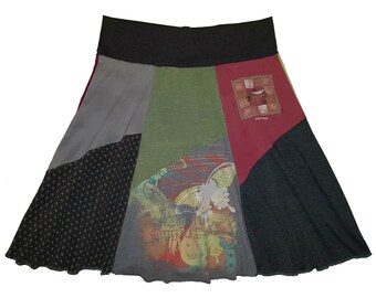 Women's Large XL Butterfly Upcycled Skirt Hippie Skirt Boho recycled lagenlook skirt best selling clothing Twinkle Skirts Twinklewear